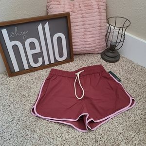 Women's Burgundy Woven Dolphin Shorts - Wild Fable
